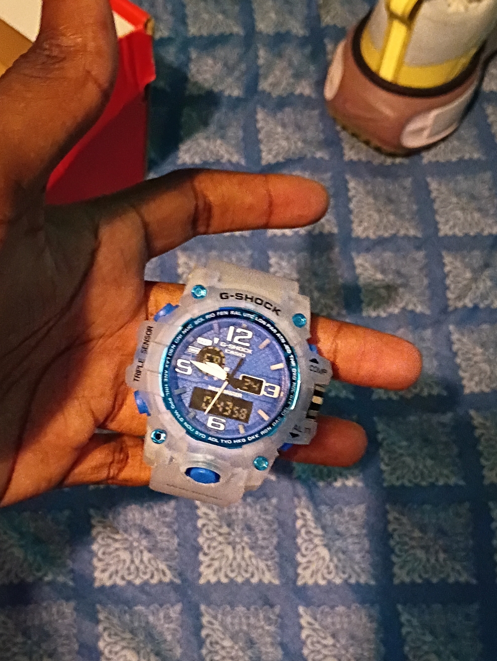 Unisex G-Shock Blue and Transparent Resin Watch